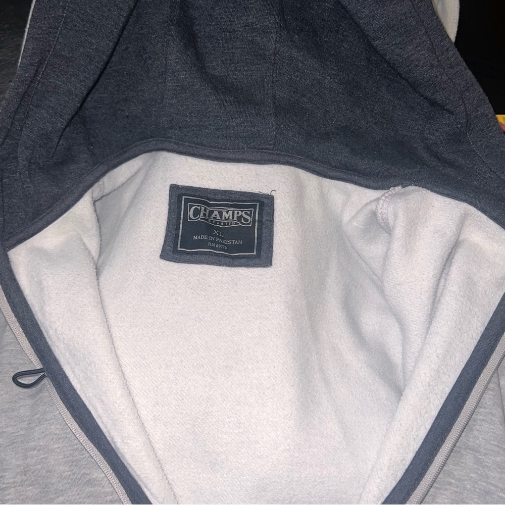 Champs Sports Men’s Heavyweight Full Zip Hoodie Kangaroo Pocket GREY XL - Picture 6 of 7